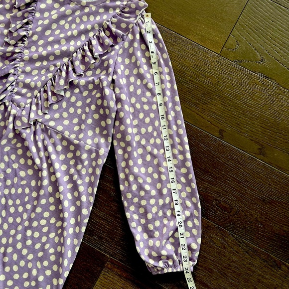 Womens Zara polka dot purple dress with Ruffles, sz Medium - Picture 6 of 11